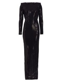 Платье Carmine с пайетками и открытой спиной Michael Costello Collection, черный
