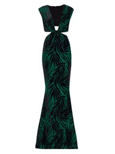 Платье Elsa Palm с перекрученными вырезами Michael Costello Collection, черный