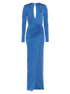 Платье Emmit из джерси с драпировкой Michael Costello Collection, синий