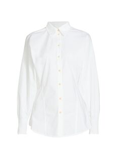 Присборенная рубашка с баской Orient Merlette, белый