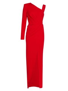 Асимметричное трикотажное платье Eunice Michael Costello Collection, красный