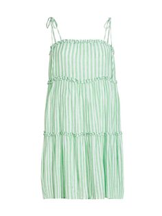 Полосатое мини-платье Caralyn с оборками Rails, зеленый