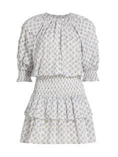 Блузонное мини-платье Milana с принтом Rails, белый