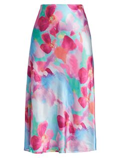 Атласная юбка-миди Anya с цветочным принтом Rails