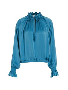 Атласная блузка Bethany Ramy Brook, синий