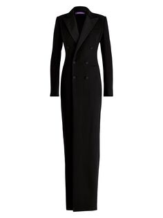 Шелковое платье-смокинг Kristian Ralph Lauren Collection, черный