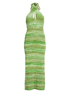 Трикотажное платье Lynne в рубчик Ramy Brook, зеленый