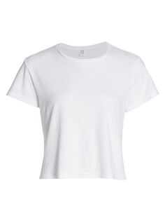 Укороченная футболка свободного кроя Re/done, белый