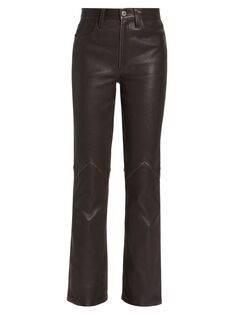 Кожаные брюки Bootcut 70-х Re/done, коричневый
