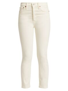 Укороченные джинсы 90-х с высокой посадкой до щиколотки Re/done, белый