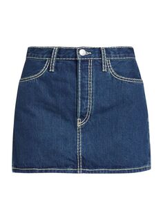 Хлопковая джинсовая мини-юбка 90-х Re/done, индиго