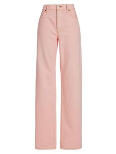 Свободные брюки из твила со средней посадкой Re/done, розовый