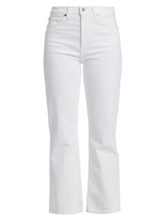 Укороченные джинсы 70-х с завышенной талией Re/done, белый