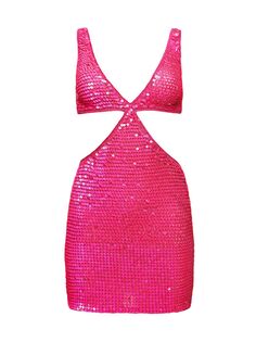 Кристаллическое платье крючком Retrofête, розовый