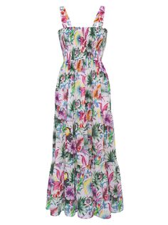 Хлопковое платье макси с цветочным принтом Sophie Robert Graham, разноцветный