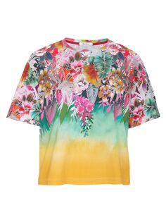 Хлопковая футболка с цветочным принтом Beach In Bloom Robert Graham, разноцветный
