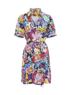 Мини-платье-рубашка с принтом Carolina Robert Graham, разноцветный