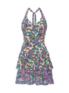 Мини-платье Gracie Paisley с лямкой на шее Robert Graham, разноцветный