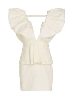 Мини-платье Calin из смешанной техники Ronny Kobo, белый