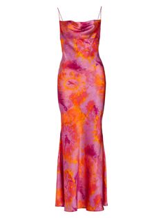 Шелковое платье-комбинация Capri с воротником-хомутом Ronny Kobo, розовый