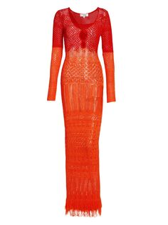 Двухцветное трикотажное платье макси Soth Ronny Kobo, оранжевый