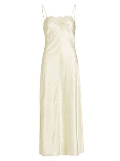 Атласное платье-комбинация Rosetta Getty, слоновая кость