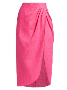Юбка миди со сборками Greg Ronny Kobo, розовый