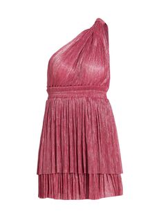 Мини-платье Chicago с эффектом металлик на одно плечо SABINA MUSÁYEV, розовый