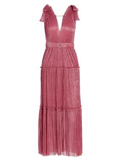 Ярусное платье макси Helena с эффектом металлик SABINA MUSÁYEV, розовый
