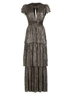Плиссированное платье Maze с V-образным вырезом SABINA MUSÁYEV, черный