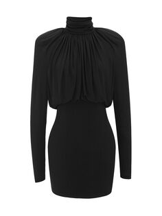 Платье из креп-джерси Saint Laurent, черный