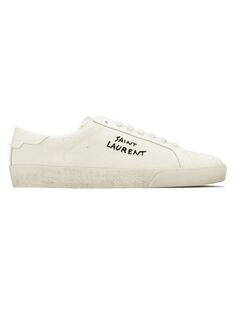 Кроссовки Court Classic Sl/06 из парусины и кожи с вышивкой Saint Laurent