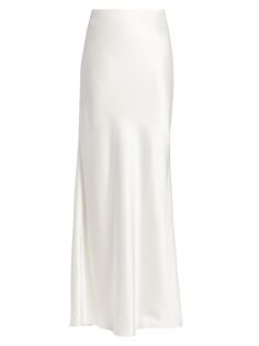 Длинная юбка из выстиранного атласа Saint Laurent