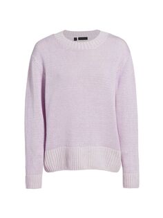 Плетёный свитер с круглым вырезом Saks Fifth Avenue, фиолетовый