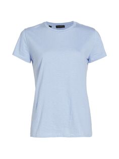 Полосатая футболка с круглым вырезом Saks Fifth Avenue, синий