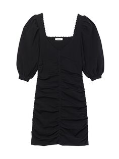Короткое вязаное платье Sandro, черный