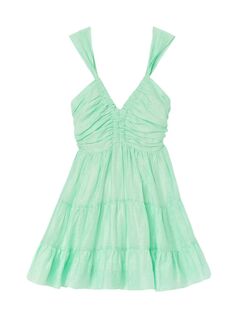 Короткое платье с оборками Sandro, зеленый