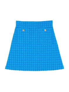 Короткая твидовая юбка Sandro, синий