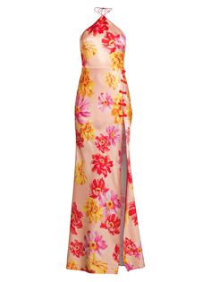 Платье Tess с цветочным принтом на бретелях Sau Lee, бежевый