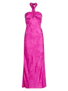 Мраморное атласное платье Toula длиной до пола Saylor