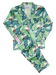 Женская рубашка с банановым листом + пижамные брюки Sant and Abel, зеленый