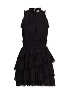 Плиссированное мини-платье без рукавов Greir Sea, черный
