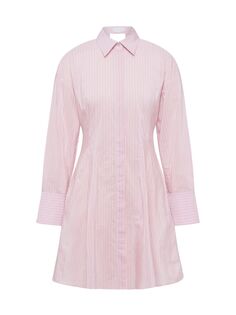 Мини-платье-рубашка в полоску с вырезами Scanlan Theodore, розовый