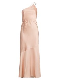 Атласное миди-платье Lana на одно плечо Significant Other, розовый