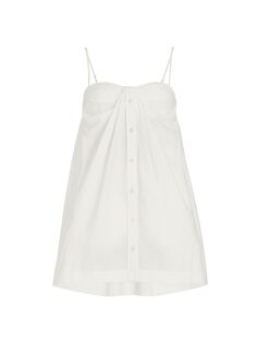 Плиссированное мини-платье-рубашка Kendall SIMKHAI, белый