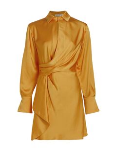 Платье с драпировкой и драпировкой до колена от Talit SIMKHAI, золотой