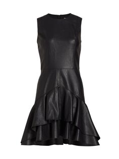 Мини-платье Bristol из искусственной кожи Shoshanna, черный