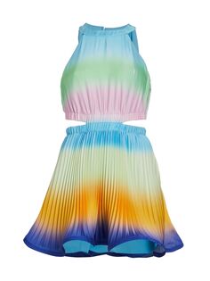 Плиссированное мини-платье Braelynn с эффектом «омбре» SIMKHAI