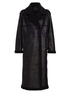 Двубортное пальто из искусственного меха Jetz Simon Miller, черный