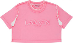 Футболка Lanvin Overprinted Cropped, розовый